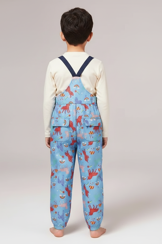 Pantalon De Pluie Bleu Imperméable Motif Animaux Mignon Enfant - Polyester - vue 2