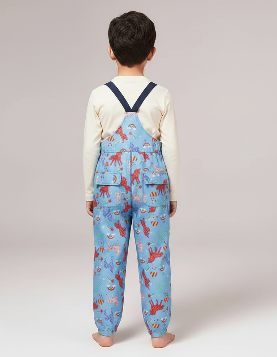 Pantalon De Pluie Bleu Imperméable Motif Animaux Mignon Enfant - Polyester - vue 2
