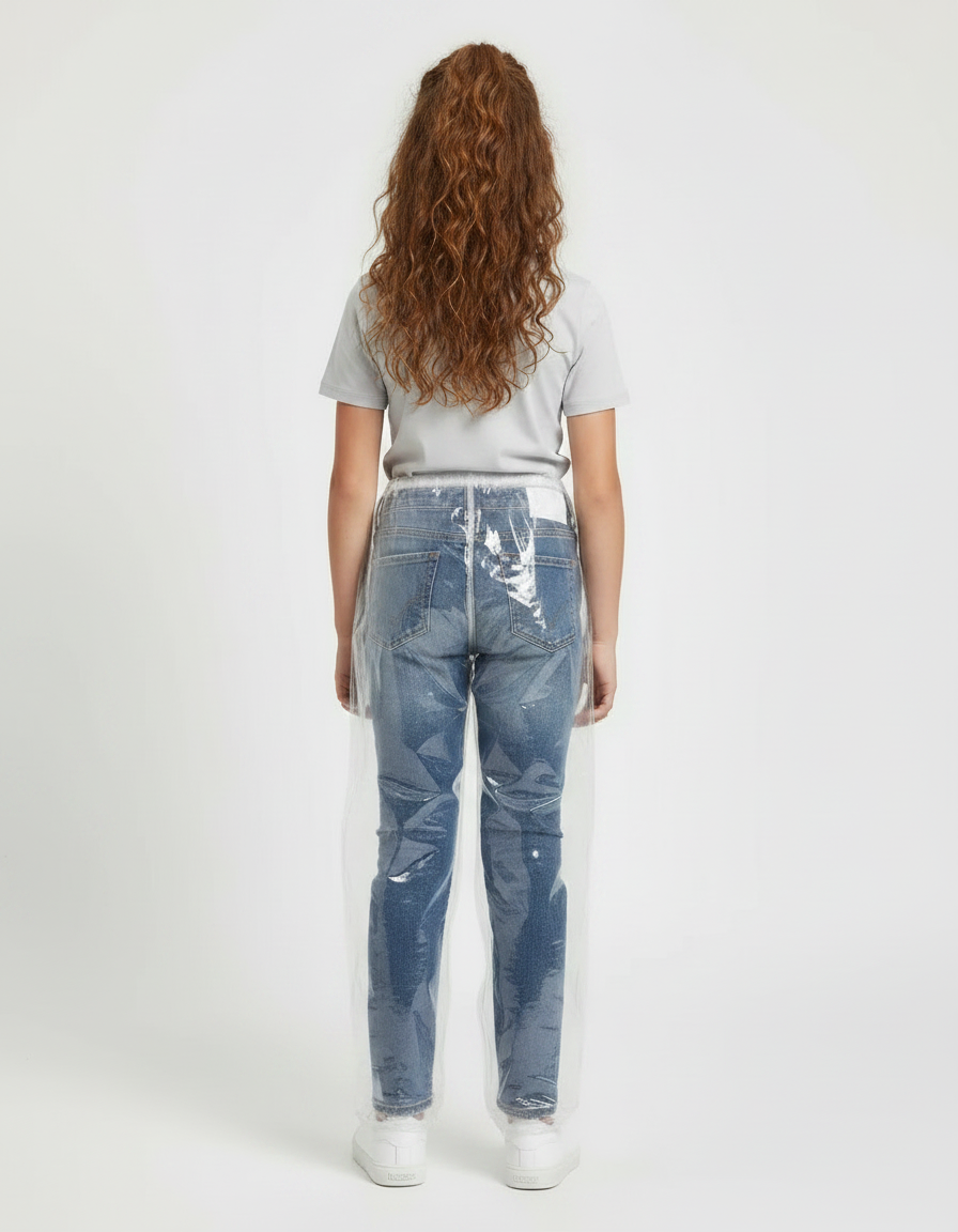 Pantalon De Pluie Transparent Plastique Jetable Portable - Bleu Polyester - vue 2