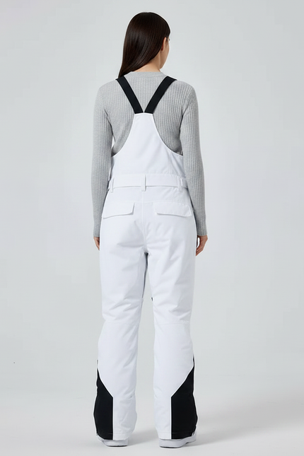 Pantalon De Pluie Blanc Noir Imperméable Bretelles Unisexe - Polyester - vue 2