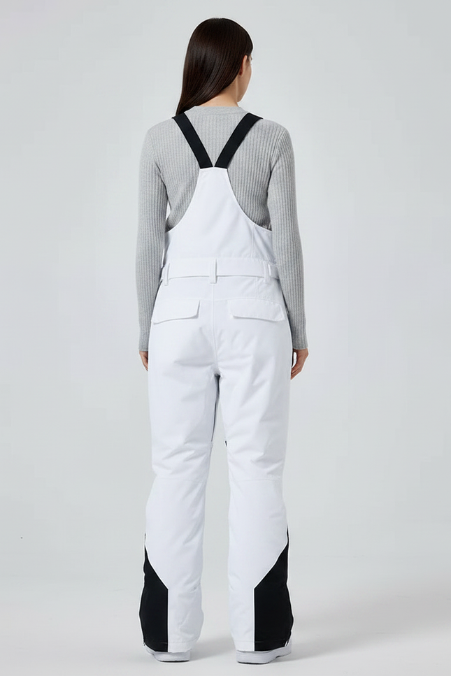 Pantalon De Pluie Blanc Noir Imperméable Bretelles Unisexe - Polyester - vue 2