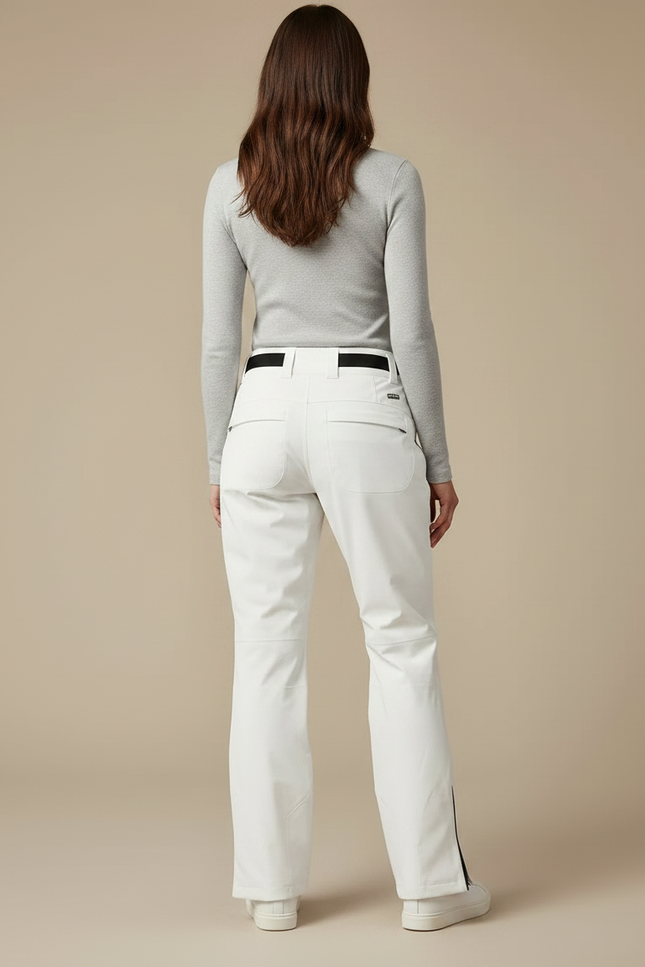 Pantalon De Pluie Blanc Coupe Droite Imperméable Ski Femme - Polyester - vue 2
