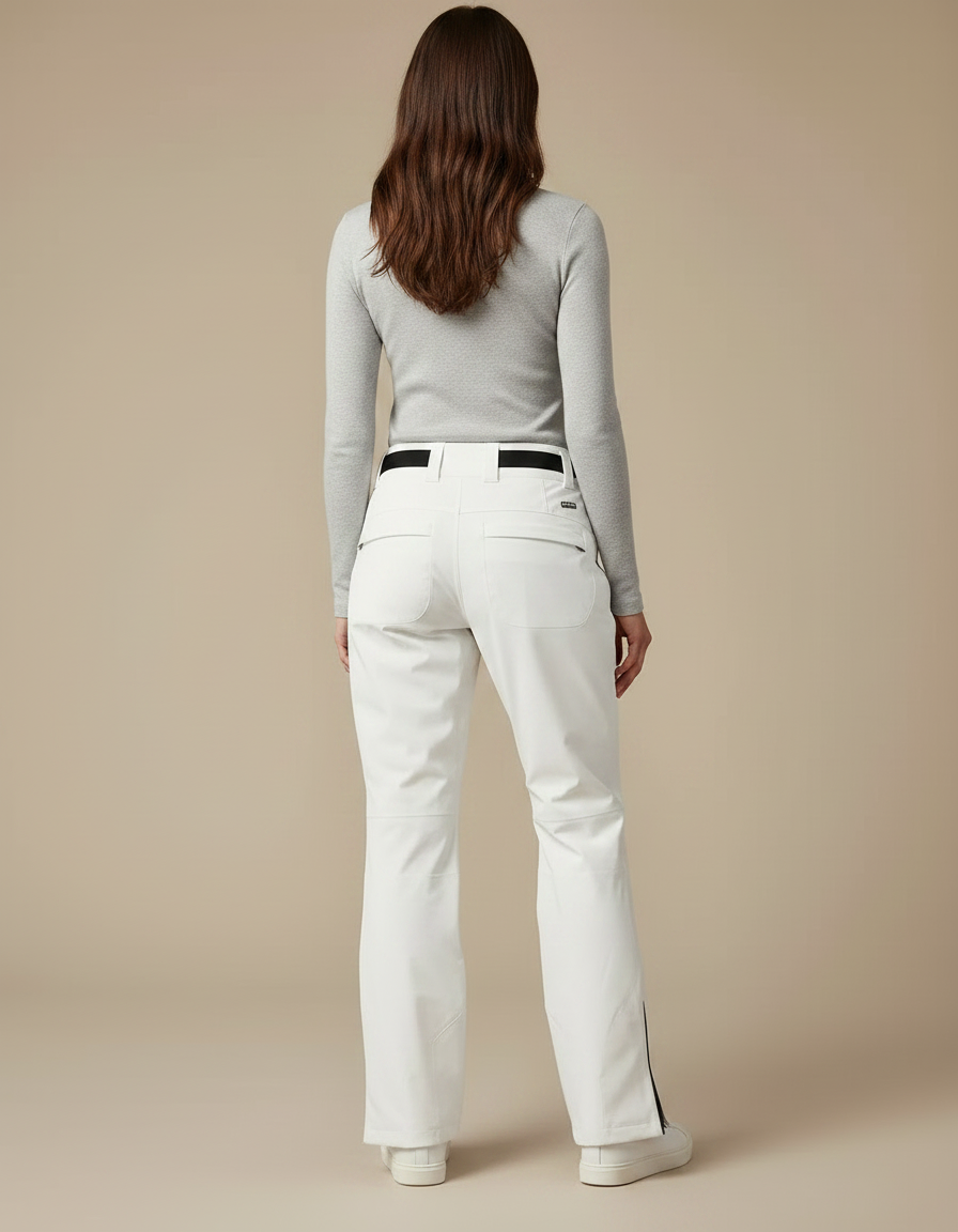 Pantalon De Pluie Blanc Coupe Droite Imperméable Ski Femme - Polyester - vue 2