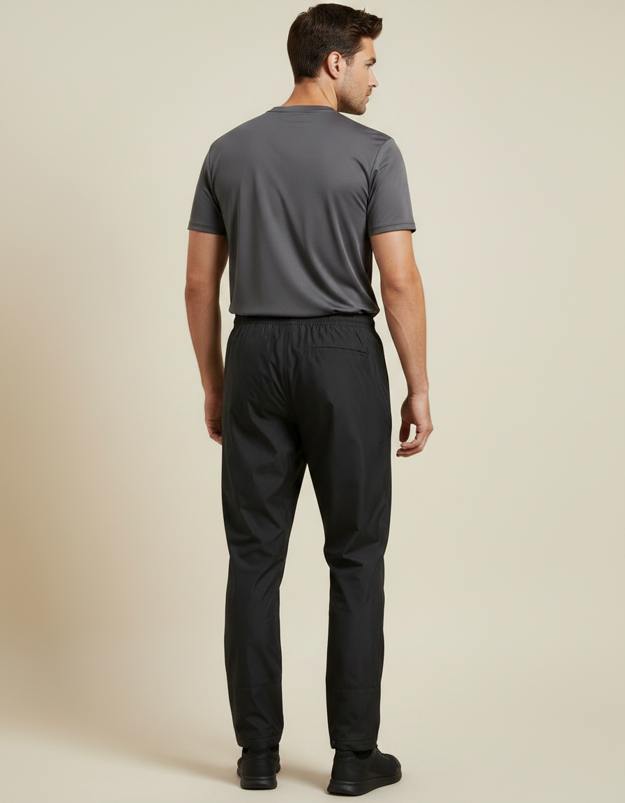 Pantalon De Pluie Noir Coupe Droite Imperméable Homme Sport - Polyester - vue 2