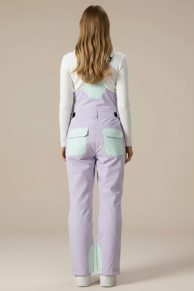 Pantalon De Pluie Lilas Ample Imperméable Bretelles Unisexe - Violet Polyester - vue 2