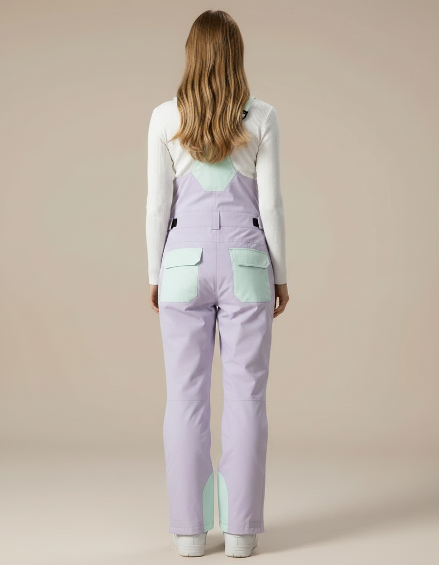 Pantalon De Pluie Lilas Ample Imperméable Bretelles Unisexe - Violet Polyester - vue 2