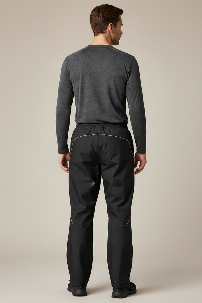 Pantalon De Pluie Noir Imperméable Réfléchissant Homme Sport - Polyester - vue 2