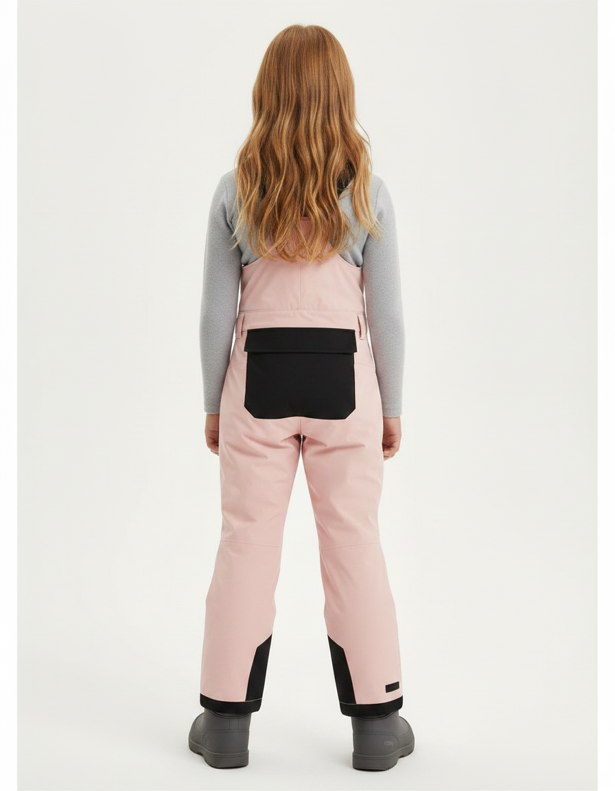 Pantalon De Pluie Rose Bretelles Imperméable Enfant Hiver - Polyester - vue 2