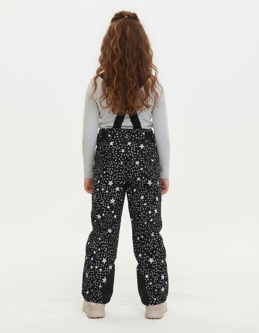 Pantalon De Pluie Noir Imprimé Étoiles Enfant Ski - Polyester - vue 2