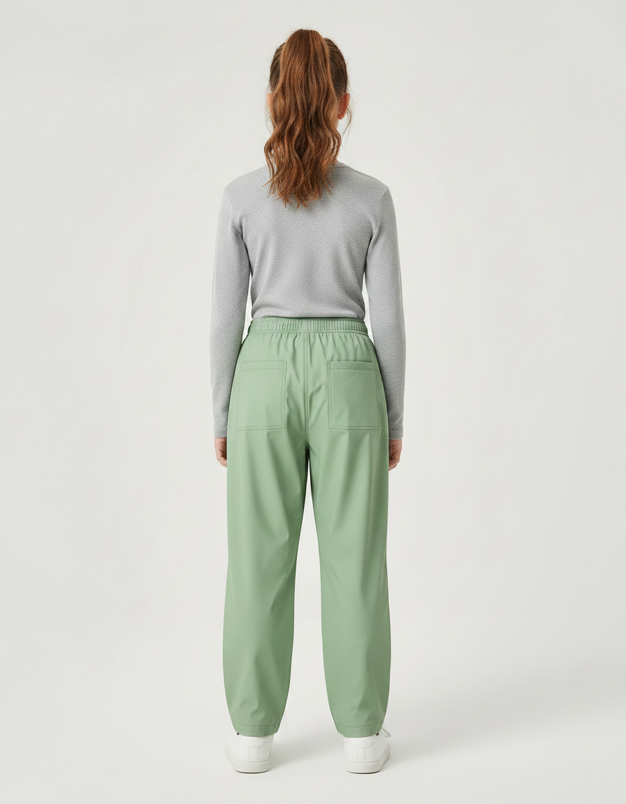 Pantalon De Pluie Vert Menthe Ample Imperméable Enfant - Polyester - vue 2
