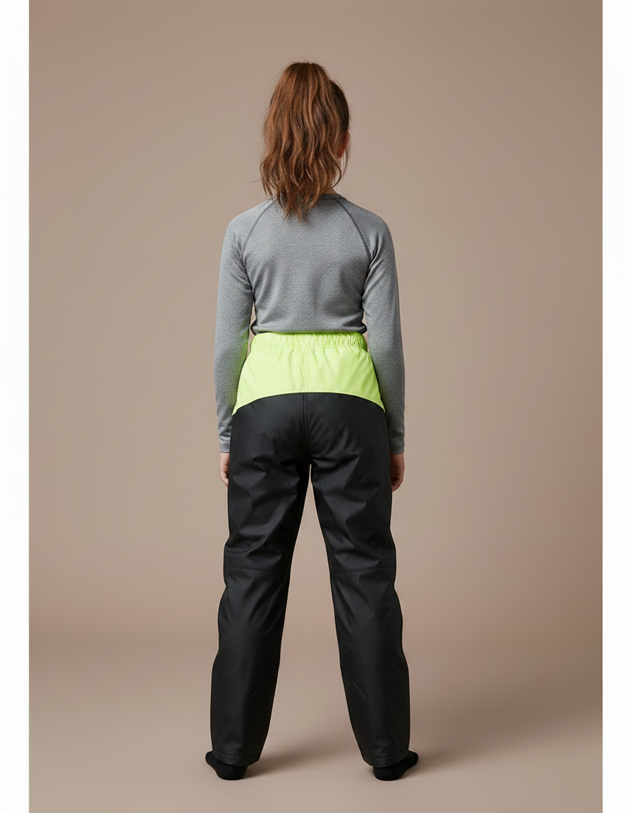Pantalon De Pluie Noir Imperméable Enfant Ajustable Sportif - Polyester - vue 2