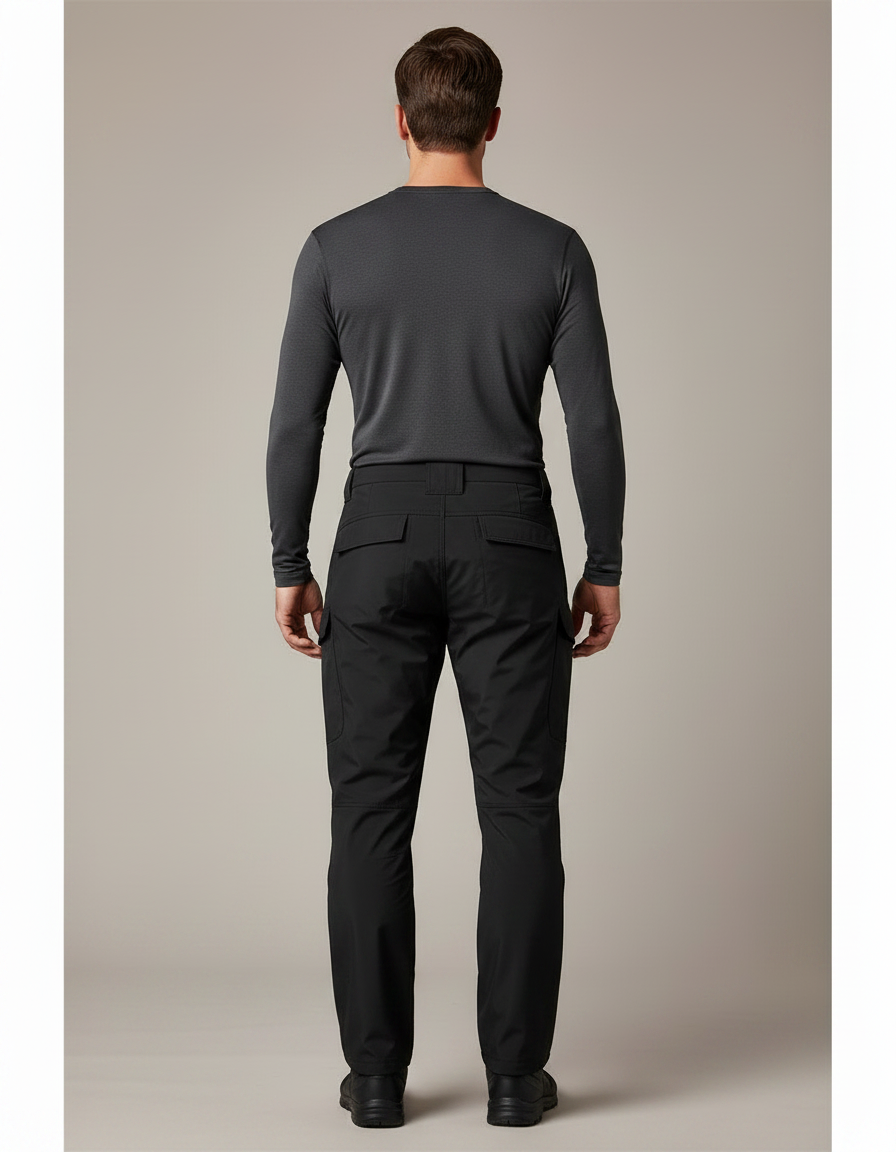 Pantalon De Pluie Noir Cargo Tactique Homme Imperméable - Polyester - vue 2