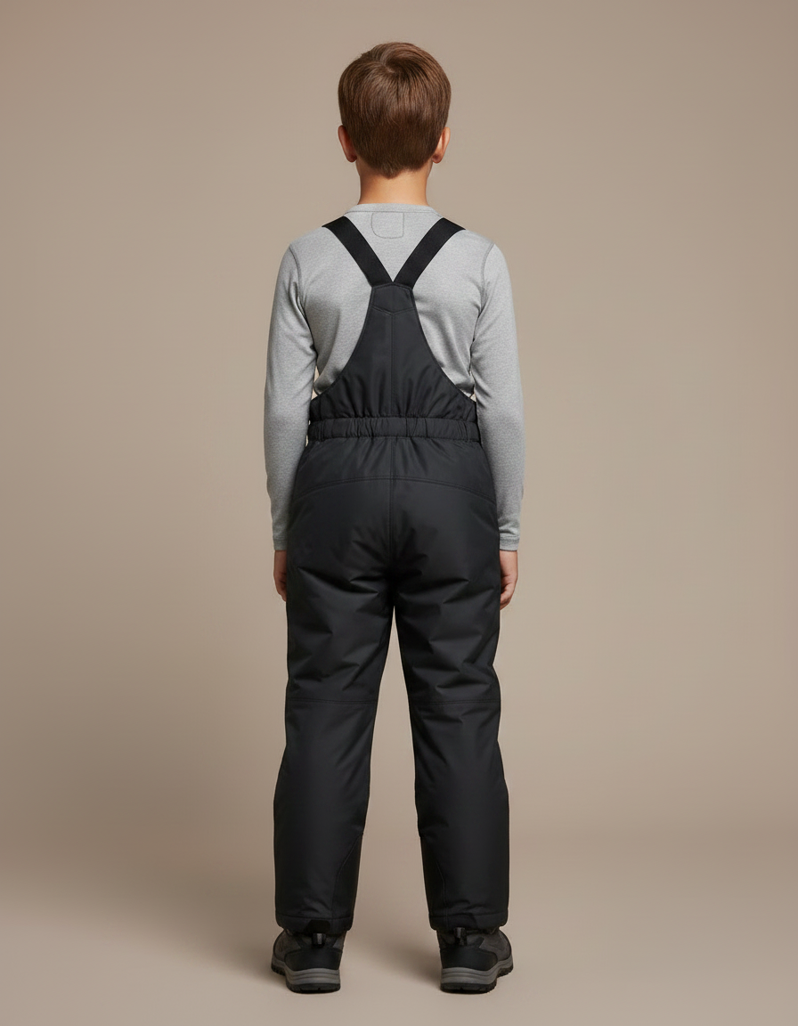 Pantalon De Pluie Noir Bretelles Imperméable Enfant Ski - Polyester - vue 2
