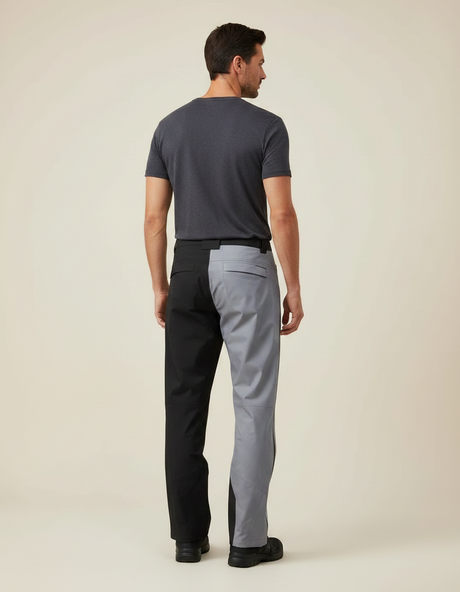 Pantalon De Pluie Bicolore Imperméable Randonnée Homme - Multicolore Polyester - vue 2