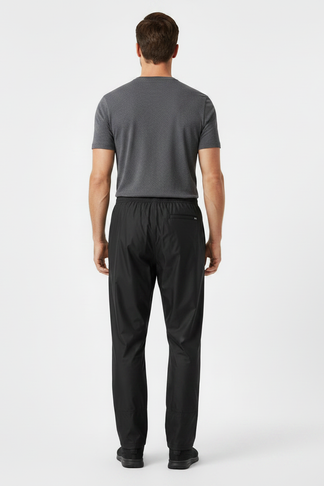 Pantalon De Pluie Noir Imperméable Sportif Léger Uni - Polyester - vue 2