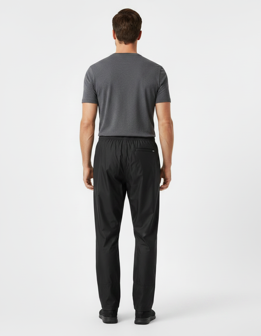 Pantalon De Pluie Noir Imperméable Sportif Léger Uni - Polyester - vue 2