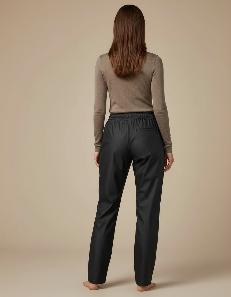 Pantalon De Pluie Noir Imperméable Décontracté Unisexe - Polyester - vue 2