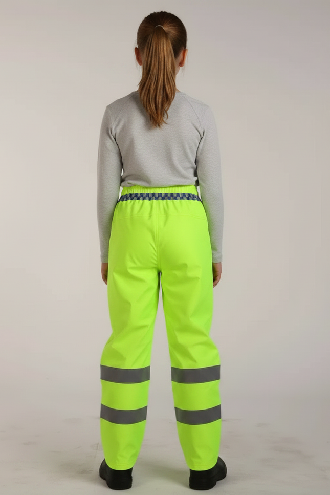 Pantalon De Pluie Jaune Fluo Imperméable Réfléchissant Enfant - Polyester - vue 2