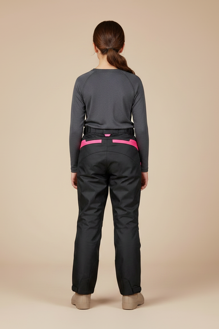 Pantalon De Pluie Noir Fille Imperméable Réfléchissant Slim - Polyester - vue 2