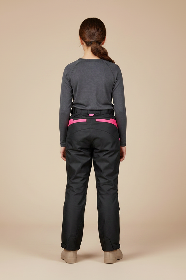 Pantalon De Pluie Noir Fille Imperméable Réfléchissant Slim - Polyester - vue 2