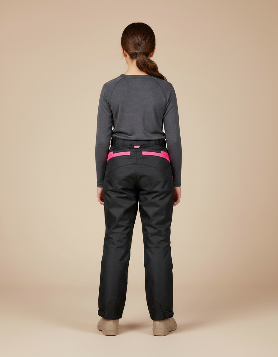 Pantalon De Pluie Noir Fille Imperméable Réfléchissant Slim - Polyester - vue 2