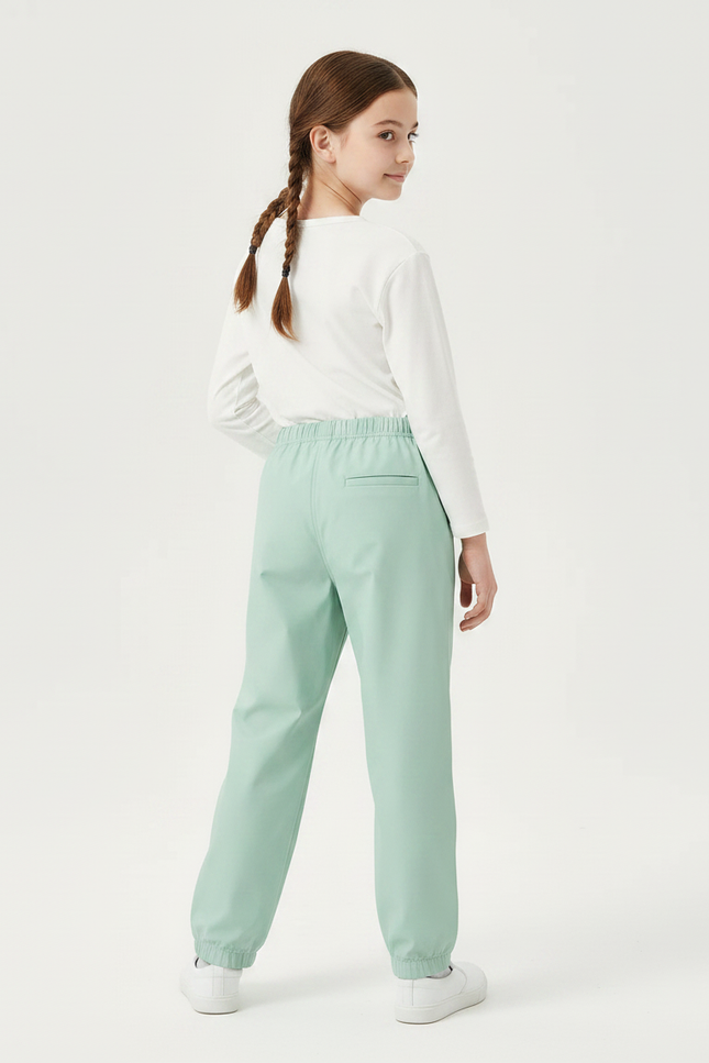 Pantalon De Pluie Vert Menthe Imperméable Enfant Ample - Polyester - vue 2