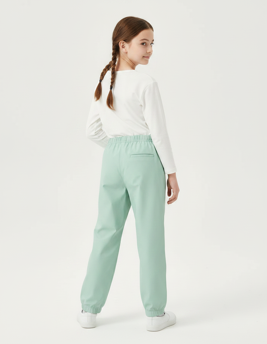 Pantalon De Pluie Vert Menthe Imperméable Enfant Ample - Polyester - vue 2