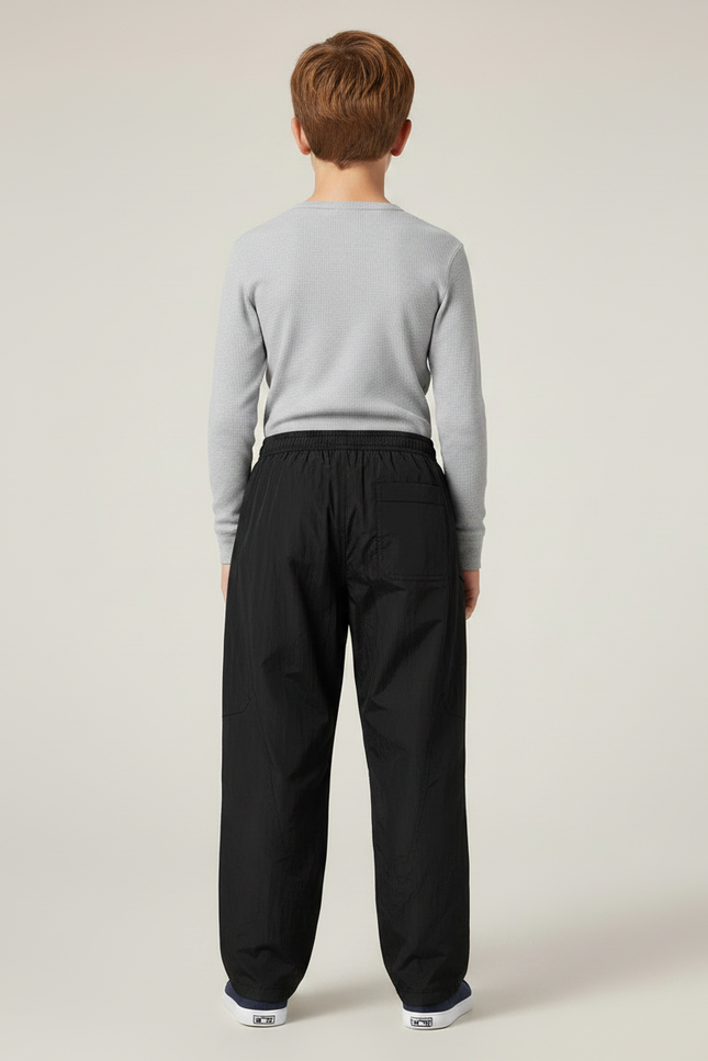 Pantalon De Pluie Noir Ample Cordon Enfant - Polyester - vue 2