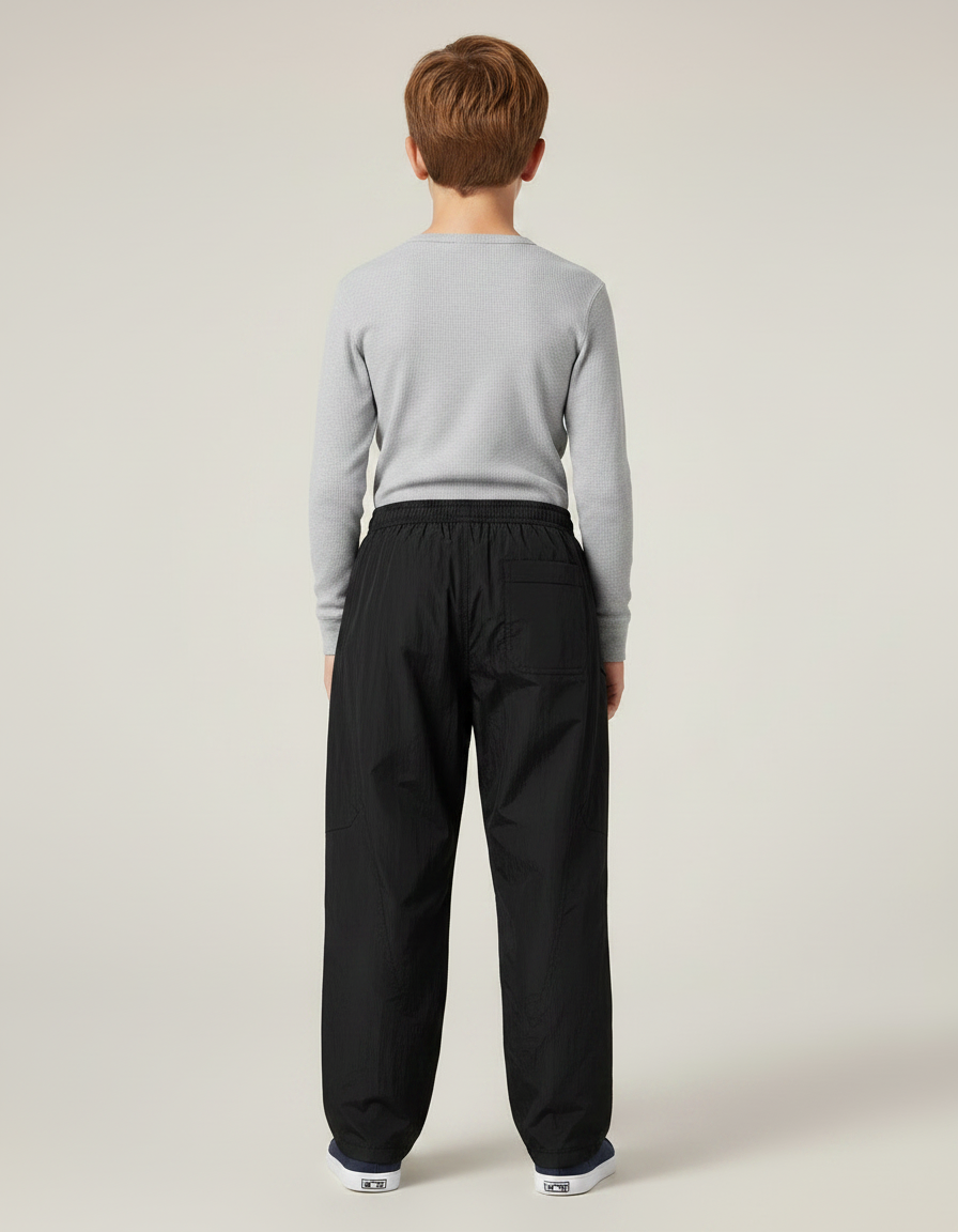 Pantalon De Pluie Noir Ample Cordon Enfant - Polyester - vue 2