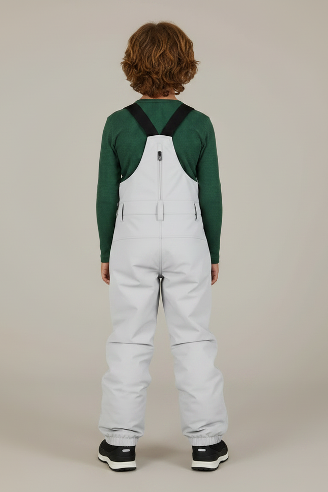 Pantalon De Pluie Gris Imperméable Bretelles Enfant Ski - Polyester - vue 2