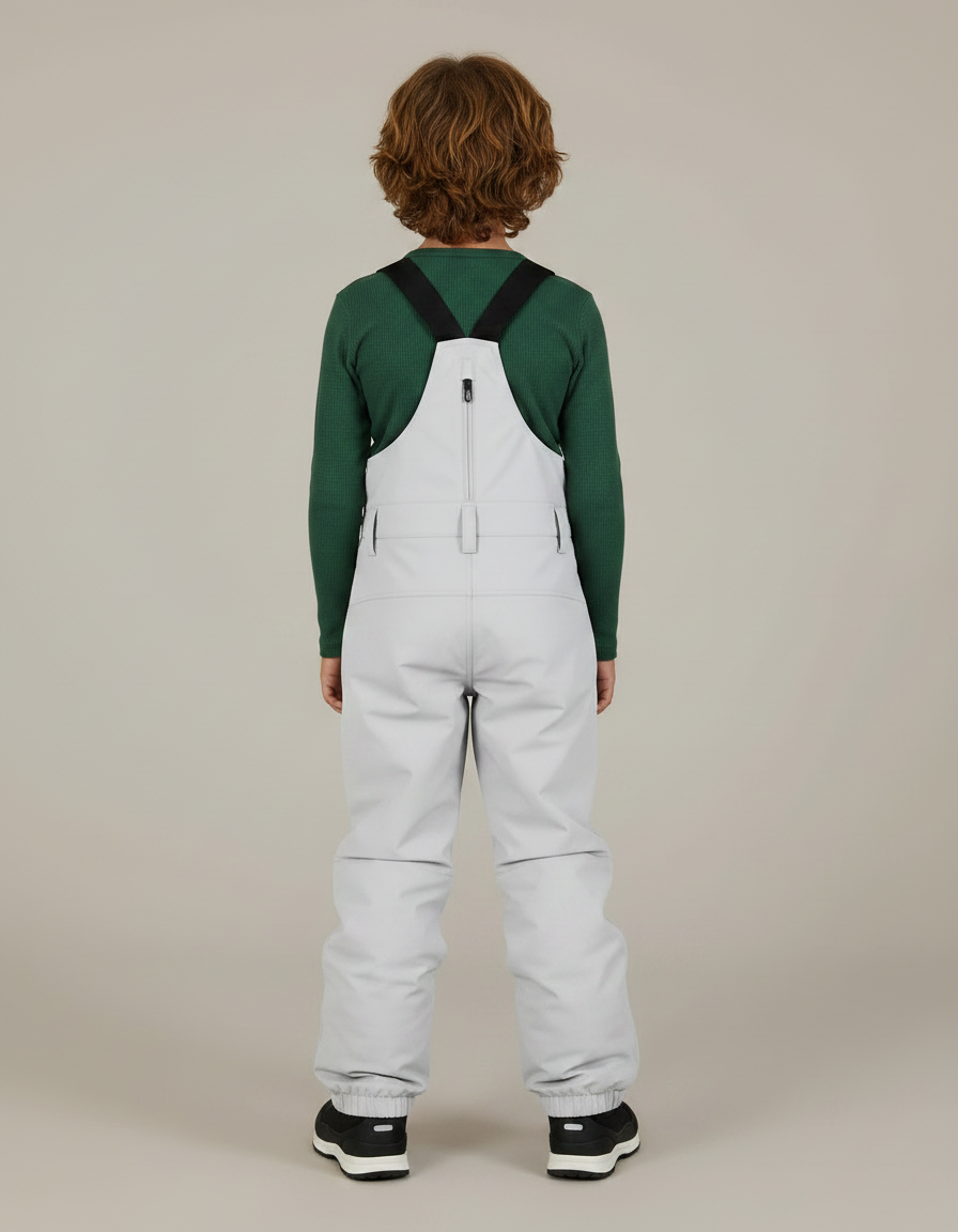 Pantalon De Pluie Gris Imperméable Bretelles Enfant Ski - Polyester - vue 2