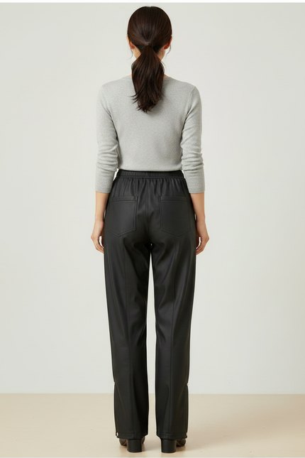 Pantalon De Pluie Noir Similicuir Ample Imperméable Femme - Simili cuir - vue 2