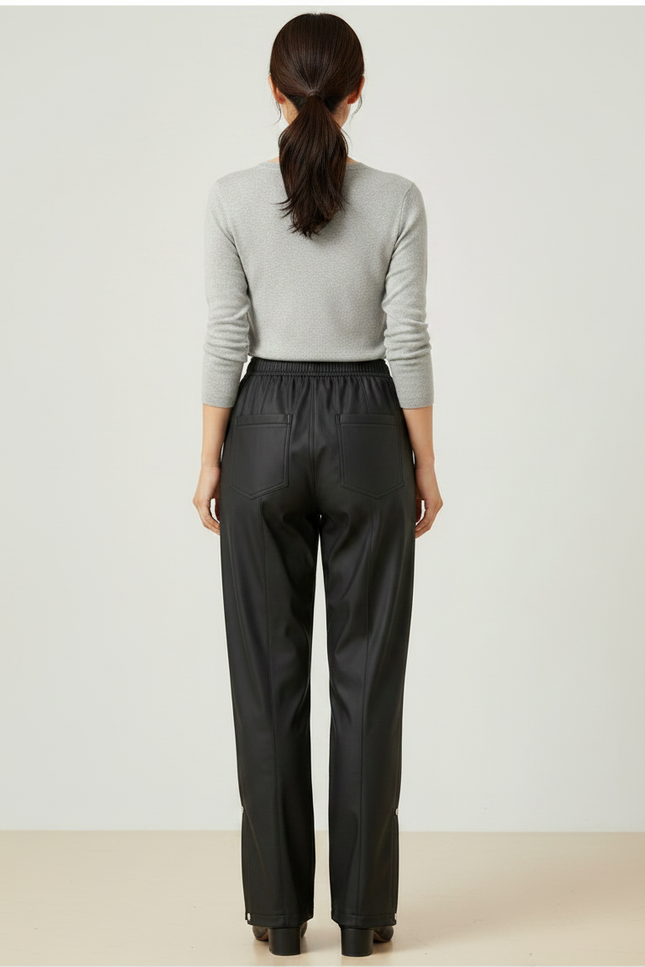 Pantalon De Pluie Noir Similicuir Ample Imperméable Femme - Simili cuir - vue 2