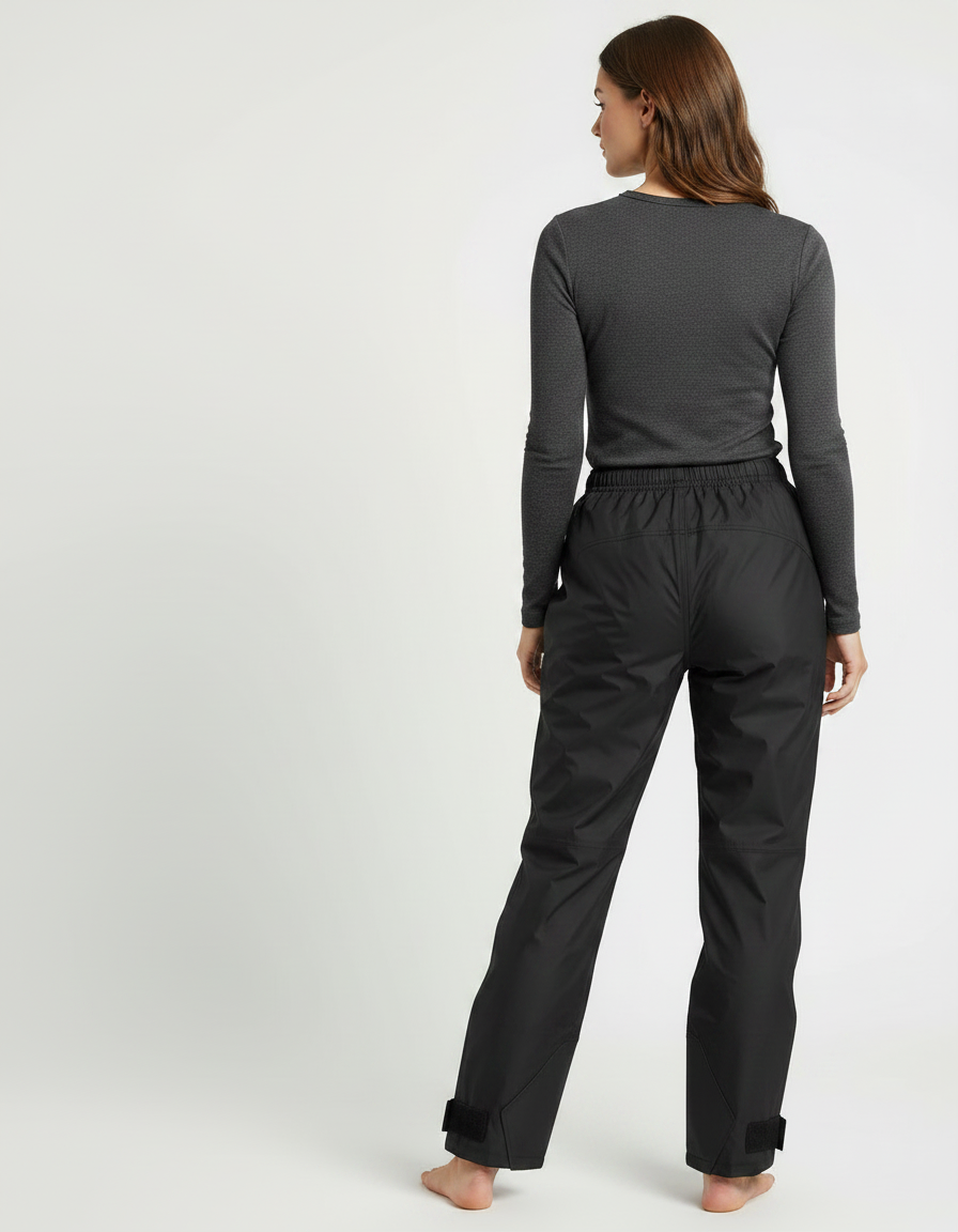 Pantalon De Pluie Noir Imperméable Sport Léger Unisexe Ajustable - Polyester - vue 2