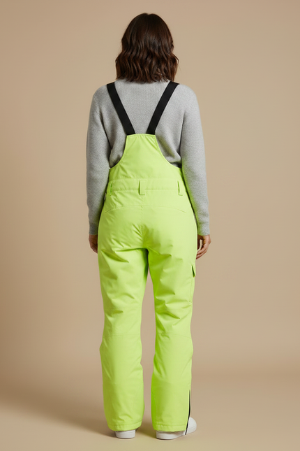 Pantalon De Pluie Vert Fluorescent Imperméable Bretelles Unisexe - Polyester - vue 2