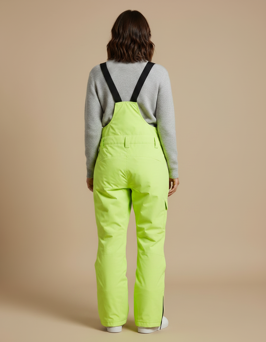 Pantalon De Pluie Vert Fluorescent Imperméable Bretelles Unisexe - Polyester - vue 2