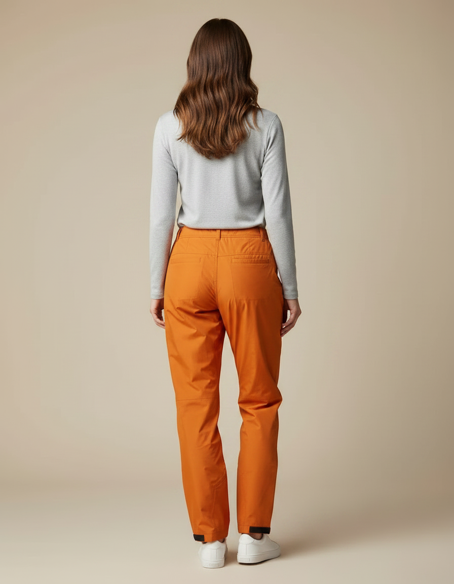 Pantalon De Pluie Orange Ample Imperméable Femme Léger - Polyester - vue 2