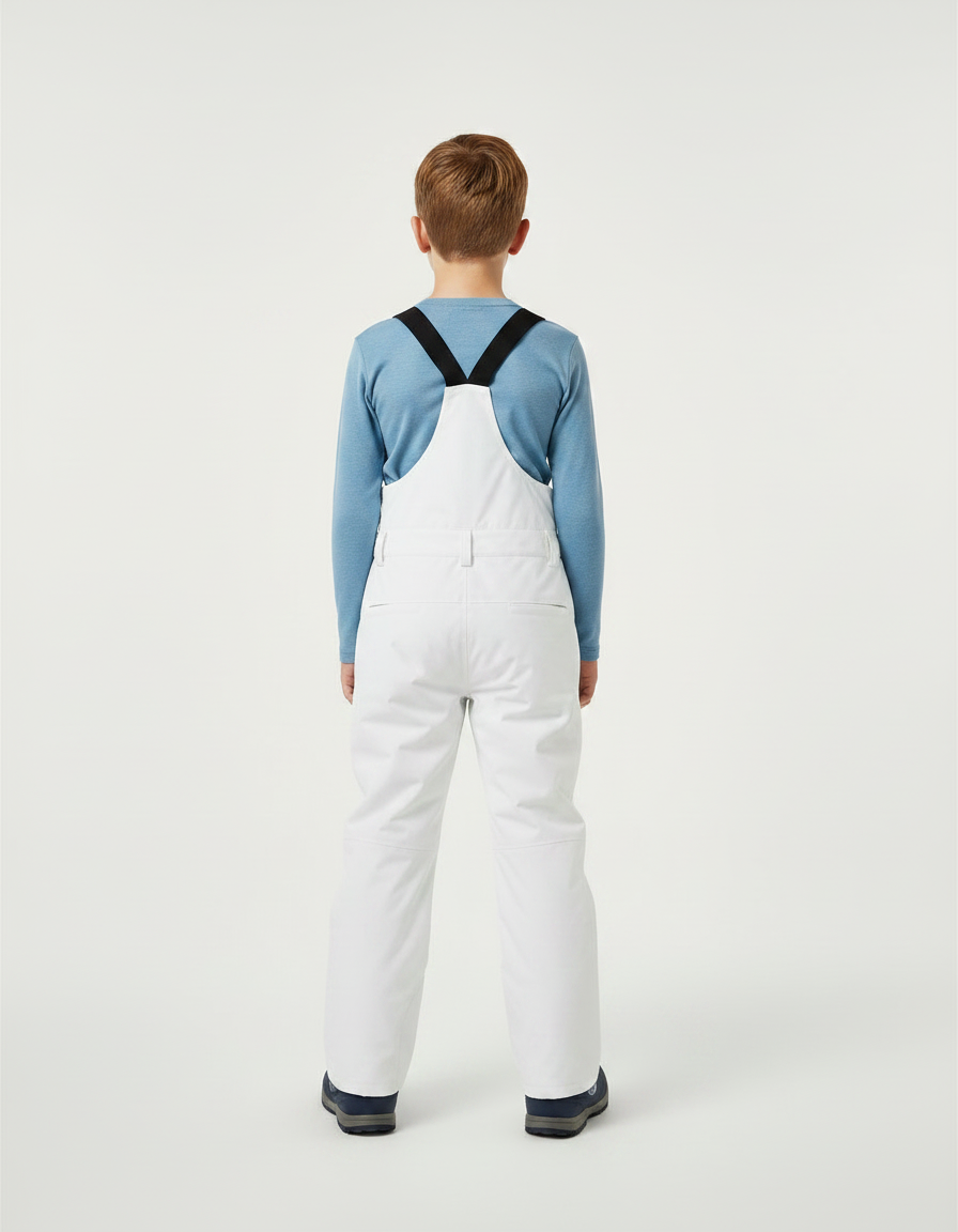 Pantalon De Pluie Blanc Enfant Bretelles Imperméable Neige - Polyester - vue 2