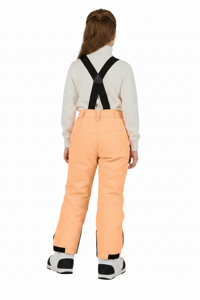 Pantalon De Pluie Orange Ample Hiver Bretelles Ski - Polyester - vue 2