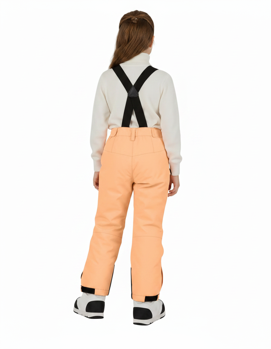 Pantalon De Pluie Orange Ample Hiver Bretelles Ski - Polyester - vue 2