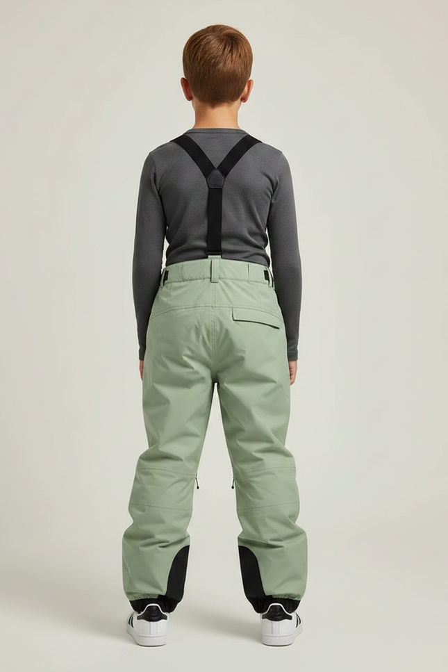 Pantalon De Pluie Vert Ample Bretelles Imperméable Enfant - Polyester - vue 2