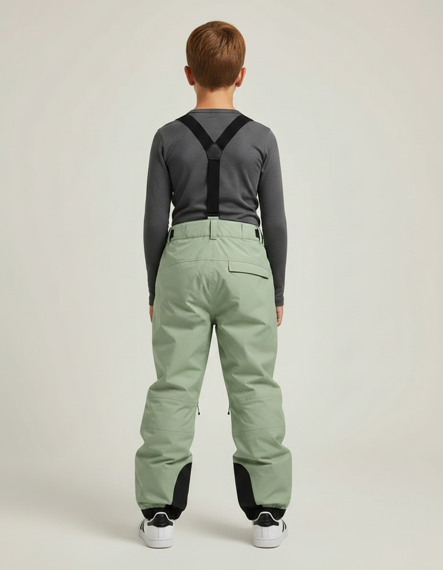 Pantalon De Pluie Vert Ample Bretelles Imperméable Enfant - Polyester - vue 2