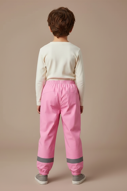 Pantalon De Pluie Rose Réfléchissant Imperméable Enfant - Polyester - vue 2