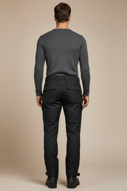 Pantalon De Pluie Noir Cargo Imperméable Homme Renforcé - Polyester - vue 2