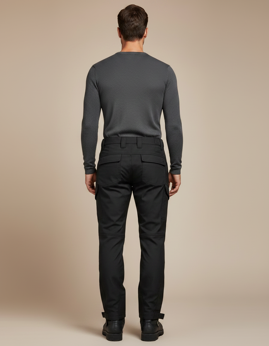 Pantalon De Pluie Noir Cargo Imperméable Homme Renforcé - Polyester - vue 2