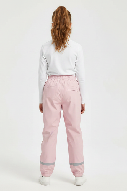 Pantalon De Pluie Rose Enfant Imperméable Réfléchissant Élastiqué - Polyester - vue 2