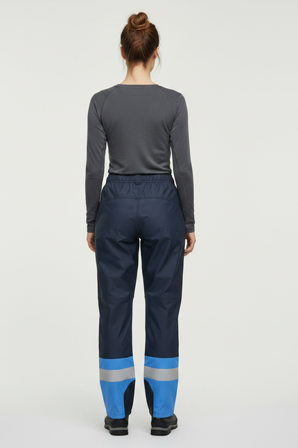 Pantalon De Pluie Bleu Marine Imperméable Réfléchissant Ample Femme - Polyester - vue 2
