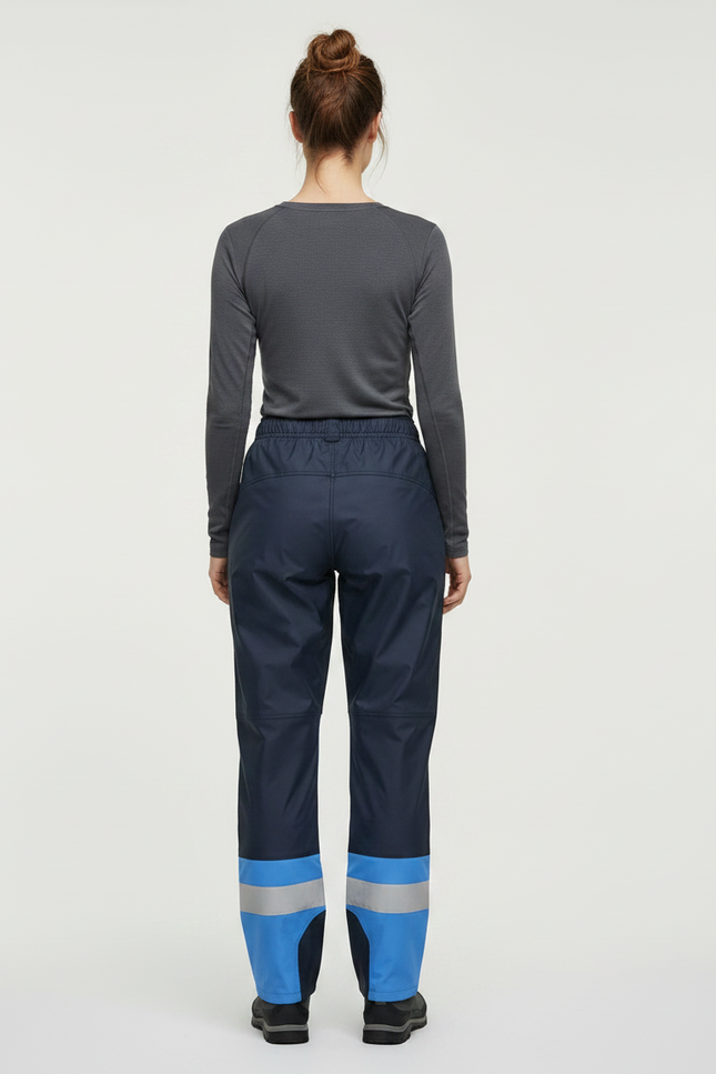 Pantalon De Pluie Bleu Marine Imperméable Réfléchissant Ample Femme - Polyester - vue 2