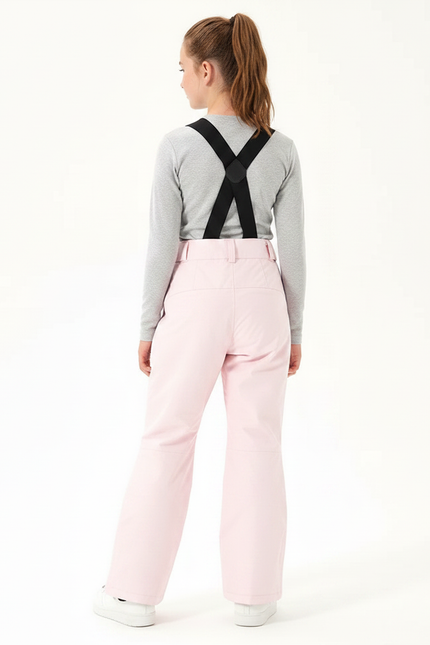 Pantalon De Pluie Rose Imperméable Bretelles Enfant Ski - Polyester - vue 2