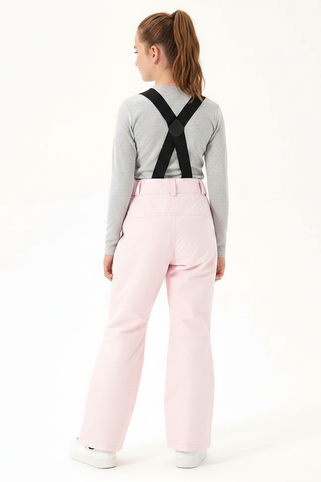 Pantalon De Pluie Rose Imperméable Bretelles Enfant Ski - Polyester - vue 2